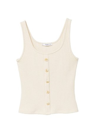 MANGO Buttonned ribbed top