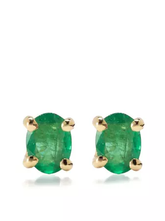 Wouters & Hendrix Gold 18kt Yellow Gold Emerald Stud Earrings