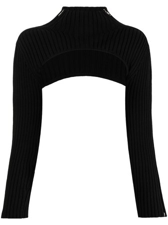 Dion Lee zipped-sleeve Cropped Jumper - Farfetch