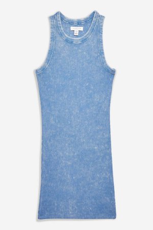 Washed Racer Bodycon Dress Blue | Topshop