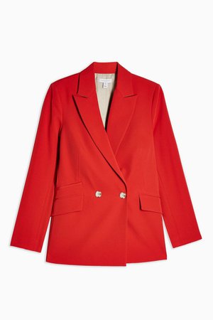 Red Double Breasted Blazer | Topshop