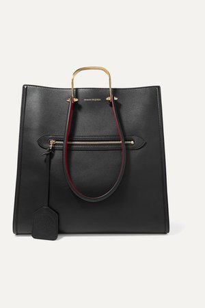 The Story Two-tone Leather Tote - Black