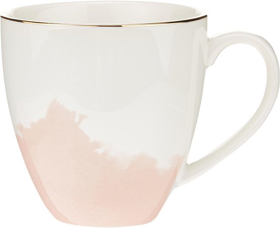 Porzellan Kaffeetasse Rosie mit abstraktem Muster und goldfarbenem Rand | WestwingNow