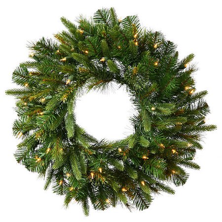 Vickerman 48" Cashmere Christmas Wreath with 100 Warm White LED Lights