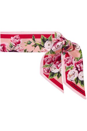 Dolce & Gabbana | Floral-print silk-twill scarf | NET-A-PORTER.COM