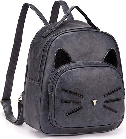 Amazon.com | Women Mini Leather Backpacks Cute Cat Teen Girls Daypack Rucksack Small Bags Grey | Casual Daypacks