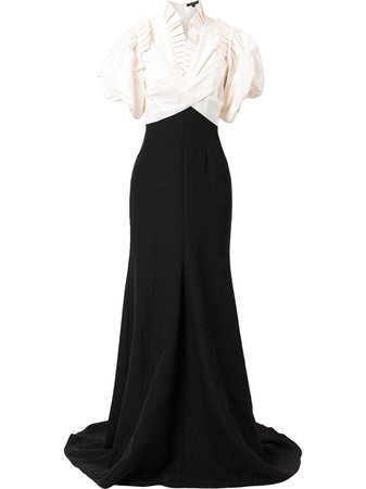 Jenny Packham drape-detail short-sleeve dress - FARFETCH