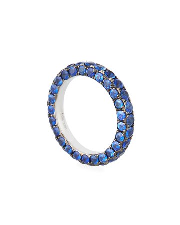 Graziela Gems 18k White Gold Blue Sapphire 3-Sided Ring
