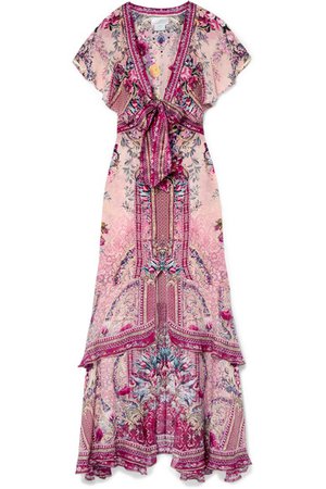 Camilla | La Belle embellished printed silk crepe de chine maxi dress | NET-A-PORTER.COM
