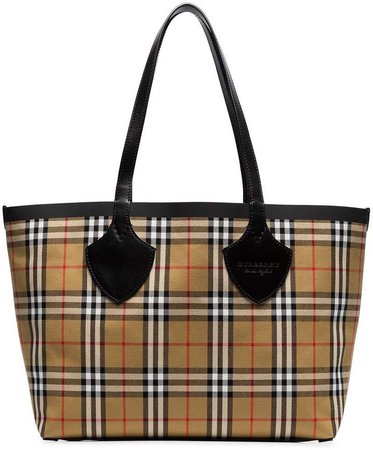 nude The Medium Giant vintage check reversible tote