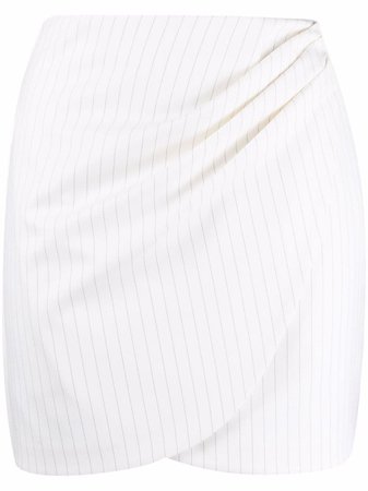 Alessandra Rich Striped Ruched Mini Skirt - Farfetch