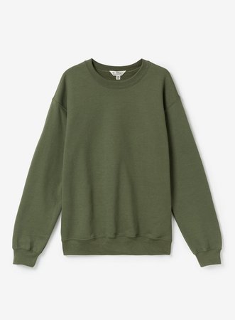 Khaki Long Sleeve Oversized Sweatshirt - Tops - Clothing - Miss Selfridge