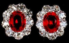 queen mary ruby cluster earring