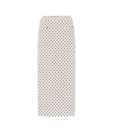 Mina polka-dot printed midi skirt