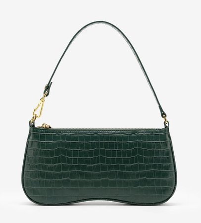 JW PEI Eva Shoulder Bag - Dark Green Croc