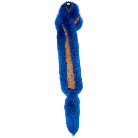 Marni Blue Fox Fur Stole