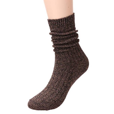 Ladies 5 Pack Fashion Ribbed Knit Winter Boot Crew Socks Size 5-10 W82 (mixed color) at Amazon Women’s Clothing store:
