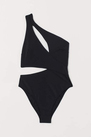 Cut-out Swimsuit High Leg - Black