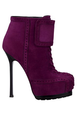 velvet pink purple ysl winter boots shoes