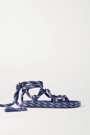 Erol Knotted Cotton Sandals - Blue