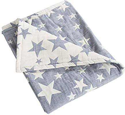 Amazon.com: NTBAY 3 Layer Toddler Blanket, Muslin Cotton Jacquard Bed Blankets, Lightweight Thermal Baby Blanket, Super Soft and Warm Crib Blanket for All Seasons, Decoration Gift, 30"x 40", Blue: Baby