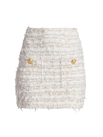 Balmain Glitter Tweed Mini-Skirt