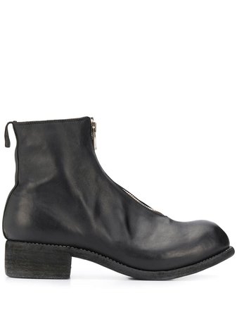 Guidi Cracked-Effect Ankle Boots PL1 Black | Farfetch