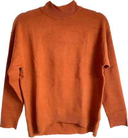 orange mock neck knit jumper
