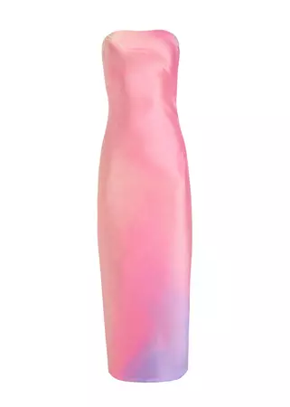 Cerith Silk Strapless Midi Dress – SEROYA NYC