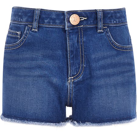 Girls blue Becca boyfriend denim shorts - Shorts - girls