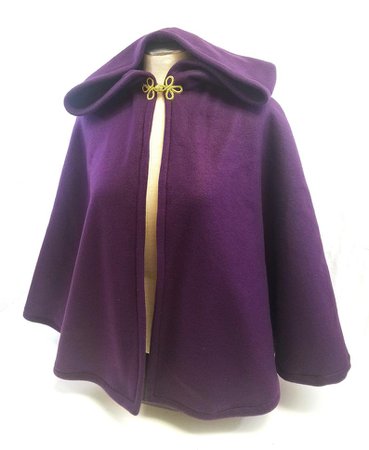 Purple Cloak Short Full Circle Fleece Cloak with Hood | Etsy