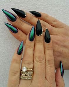 green black nails