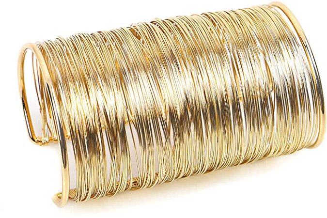 Amazon.com: QTMY Cuff Wide Bracelet for Women Adjustable Alloy Metal Bangle Fashion African Jewelry(Thin Thread Wire Bracelet): Clothing