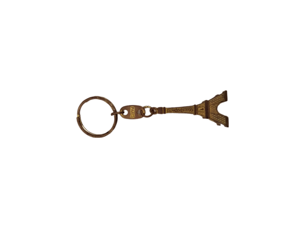 gold Eiffel tower key ring