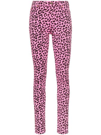 Gucci leopard print high-waisted skinny jeans