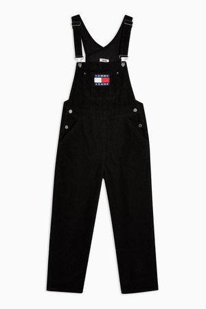 Black Corduroy Dungarees by Tommy Jeans | Topshop