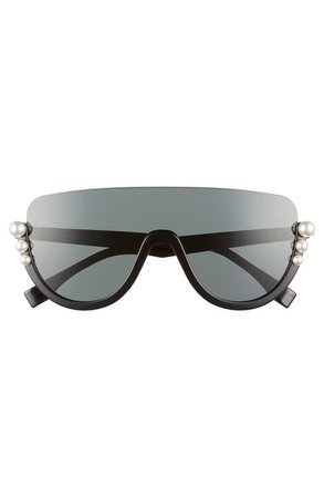 Fendi 57mm Polarized Rimless Shield Sunglasses | Nordstrom