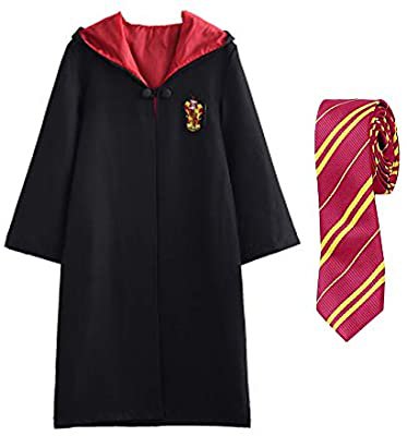 Robe de Gryffindor Cosplay Cape Noire avec Capuche Manteau Harry Potter Costume de Sorcier Adulte, avec Cravate (Gryffindor Rouge, S): Amazon.ca: Toys & Games