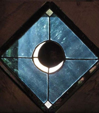moon stained glass window