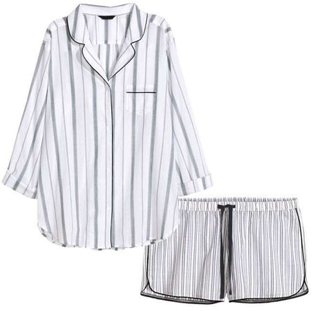 Collar Shirt & Shorts Pajama Set