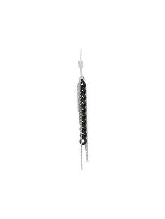 Black Mm6 Maison Margiela Chain Pendant Earrings | Farfetch.com