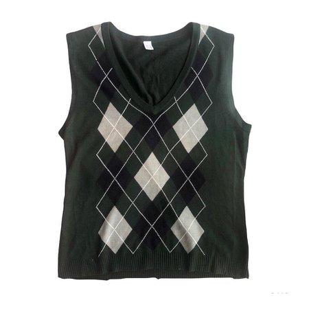dark green argyle sweater vest