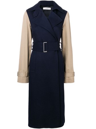 Victoria Beckham Contrast Sleeve Fitted Coat - Farfetch
