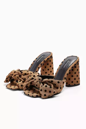 SAUCY Multi Polka Dot Bow Mules | Topshop