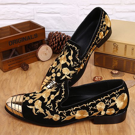 shoes men gold and black - Google Search