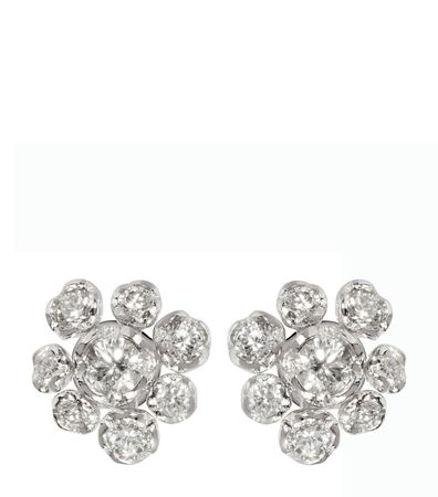 Annoushka Large White Gold and Diamond Marguerite Stud Earrings | Harrods DE
