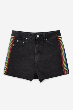 Rainbow Striped Mom Shorts - Shorts - Clothing - Topshop