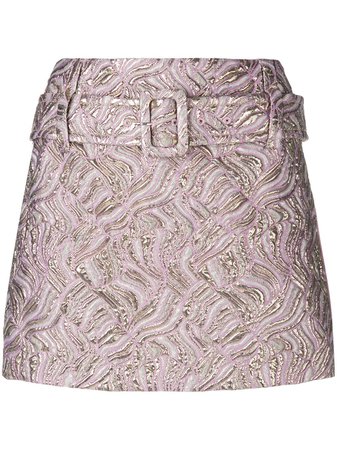 Prada Belted Jacquard Mini Skirt | Farfetch.com