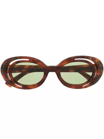 Marni Eyewear Zion Tortoiseshell oval-frame Sunglasses - Farfetch