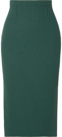 Arreton Wool-crepe Pencil Skirt - Emerald